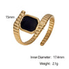 Wholesale Women's Simple Geometric Stainless Steel Electroplated Open Ring Hand Jewelry