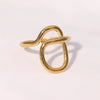 Wholesale Women's Simple Geometric Stainless Steel Electroplated Open Ring Hand Jewelry