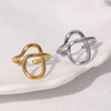 Wholesale Women's Simple Geometric Stainless Steel Electroplated Open Ring Hand Jewelry