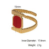 Wholesale Women's Simple Geometric Stainless Steel Electroplated Open Ring Hand Jewelry
