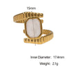 Wholesale Women's Simple Geometric Stainless Steel Electroplated Open Ring Hand Jewelry