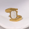 Wholesale Women's Simple Geometric Stainless Steel Electroplated Open Ring Hand Jewelry