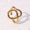 Wholesale Women's Simple Geometric Stainless Steel Electroplated Open Ring Hand Jewelry