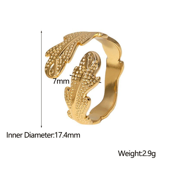 Wholesale Women's Simple Geometric Stainless Steel Electroplated Open Ring Jewelry