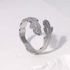 Wholesale Women's Simple Geometric Stainless Steel Electroplated Open Ring Jewelry