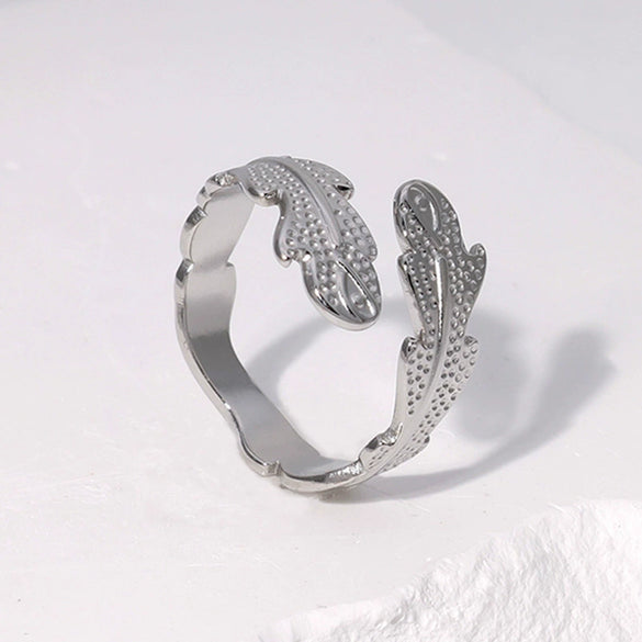 Wholesale Women's Simple Geometric Stainless Steel Electroplated Open Ring Jewelry