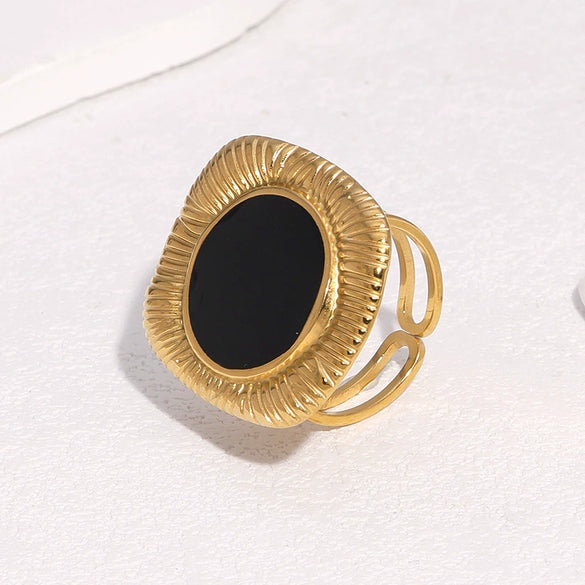 Wholesale Women's Simple Geometric Stainless Steel Electroplated Open Ring Jewelry