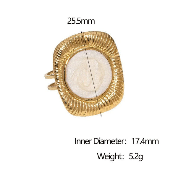 Wholesale Women's Simple Geometric Stainless Steel Electroplated Open Ring Jewelry