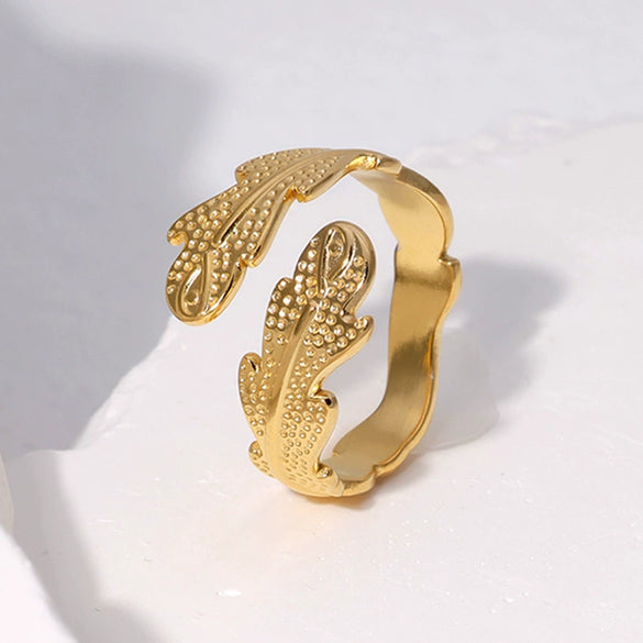 Wholesale Women's Simple Geometric Stainless Steel Electroplated Open Ring Jewelry
