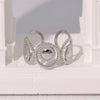 Wholesale Women's Simple Geometric Stainless Steel Electroplated Open Rings Hand Jewelry