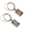Wholesale Women's Simple Geometric Stainless Steel Electroplated Rectangular Pendant Earrings With Natural Abalone Shell And Zircon