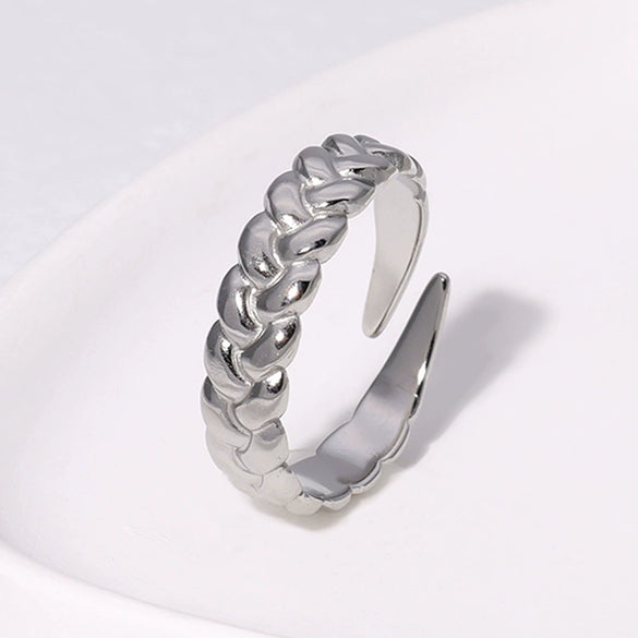 Wholesale Women's Simple Geometric Stainless Steel Electroplated Ring Hand Jewelry