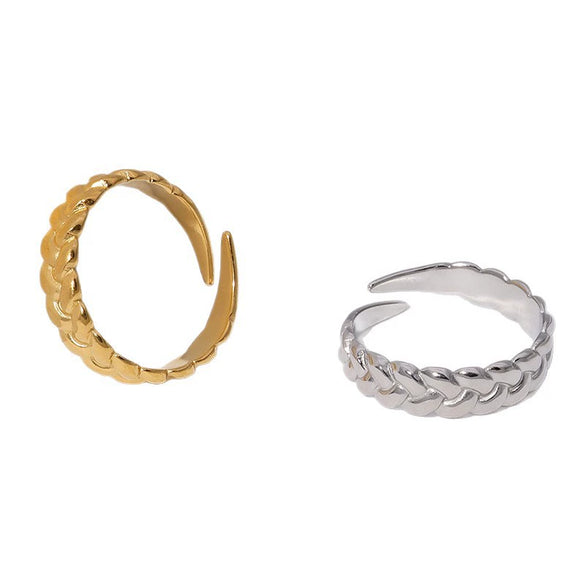 Wholesale Women's Simple Geometric Stainless Steel Electroplated Ring Hand Jewelry