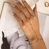 Wholesale Women's Simple Geometric Stainless Steel Electroplated Zircon Diamondencrusted Bracelet
