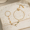Wholesale Women's Simple Geometric Stainless Steel Finger Chain Hand Jewelry With Electroplating