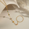 Wholesale Women's Simple Geometric Stainless Steel Finger Chain Hand Jewelry With Electroplating