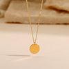 Wholesale Women's Simple Geometric Stainless Steel Gold Electroplated Coin Wafer Clavicle Necklace