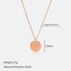 Wholesale Women's Simple Geometric Stainless Steel Gold Electroplated Coin Wafer Clavicle Necklace