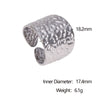 Wholesale Women's Simple Geometric Stainless Steel Hammered 18K Goldplated Open Ring Hand Jewelry