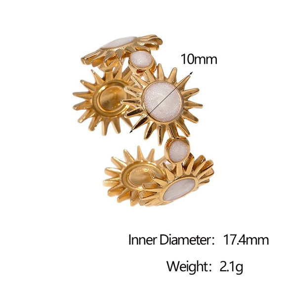 Wholesale Women's Simple Geometric Stainless Steel Open Ring 18K Gold Electroplated