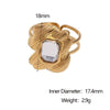Wholesale Women's Simple Geometric Stainless Steel Open Ring 18K Gold Electroplated