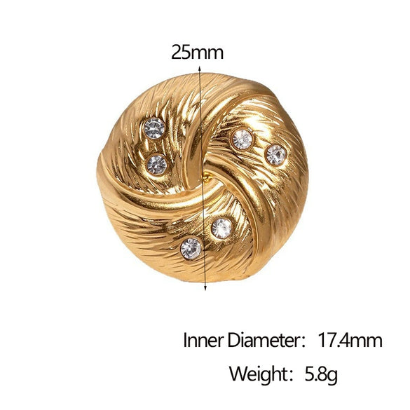 Wholesale Women's Simple Geometric Stainless Steel Open Ring 18K Gold Electroplated