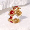 Wholesale Women's Simple Geometric Stainless Steel Open Ring 18K Gold Electroplated