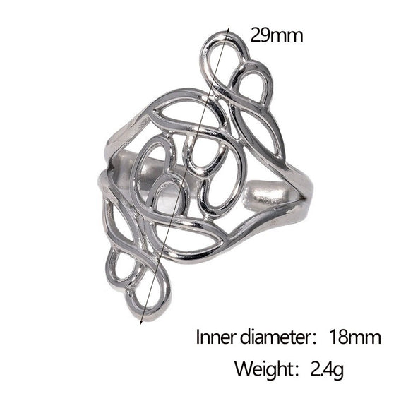 Wholesale Women's Simple Geometric Stainless Steel Open Ring With Electroplating Hand Jewelry
