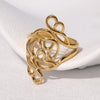 Wholesale Women's Simple Geometric Stainless Steel Open Ring With Electroplating Hand Jewelry