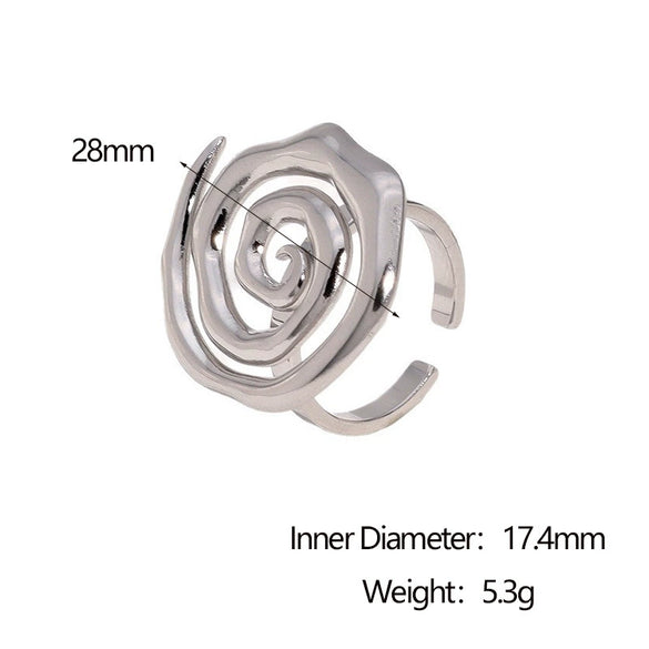 Wholesale Women's Simple Geometric Stainless Steel Open Ring With Electroplating