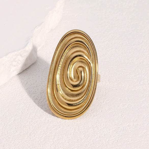 Wholesale Women's Simple Geometric Stainless Steel Open Ring With Electroplating