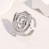 Wholesale Women's Simple Geometric Stainless Steel Open Ring With Electroplating