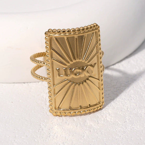 Wholesale Women's Simple Geometric Stainless Steel Open Ring With Electroplating