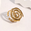 Wholesale Women's Simple Geometric Stainless Steel Open Ring With Electroplating