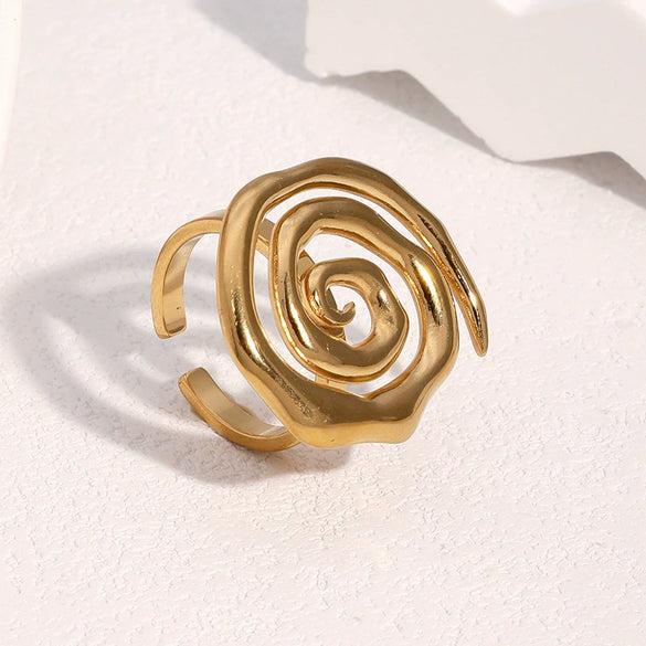 Wholesale Women's Simple Geometric Stainless Steel Open Ring With Electroplating