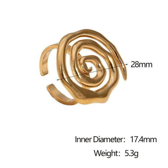 Wholesale Women's Simple Geometric Stainless Steel Open Ring With Electroplating