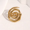 Wholesale Women's Simple Geometric Stainless Steel Open Ring With Electroplating