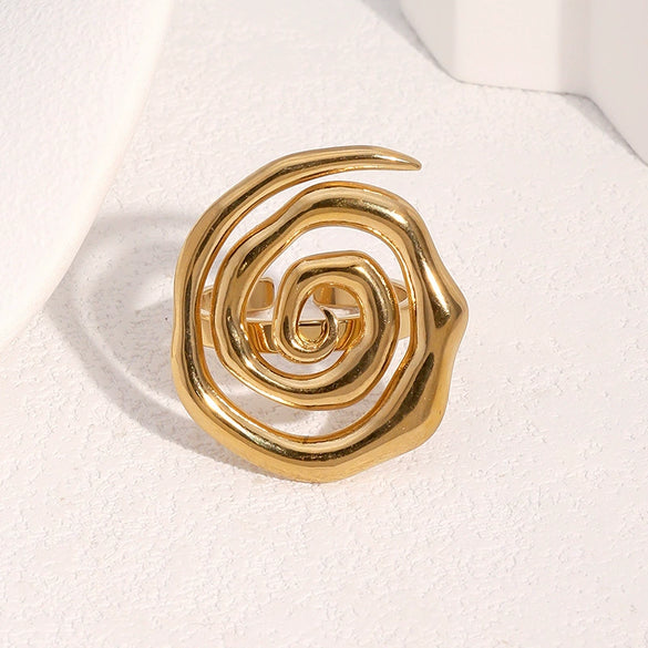 Wholesale Women's Simple Geometric Stainless Steel Open Ring With Electroplating