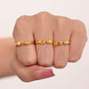 Wholesale Women's Simple Geometric Stainless Steel Opening Adjustable Finger Ring Pvd Gold Plated
