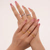 Wholesale Women's Simple Geometric Stainless Steel Opening Adjustable Finger Ring Pvd Gold Plated