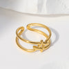 Wholesale Women's Simple Geometric Stainless Steel Opening Ring With Electroplating Treatment