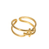 Wholesale Women's Simple Geometric Stainless Steel Opening Ring With Electroplating Treatment