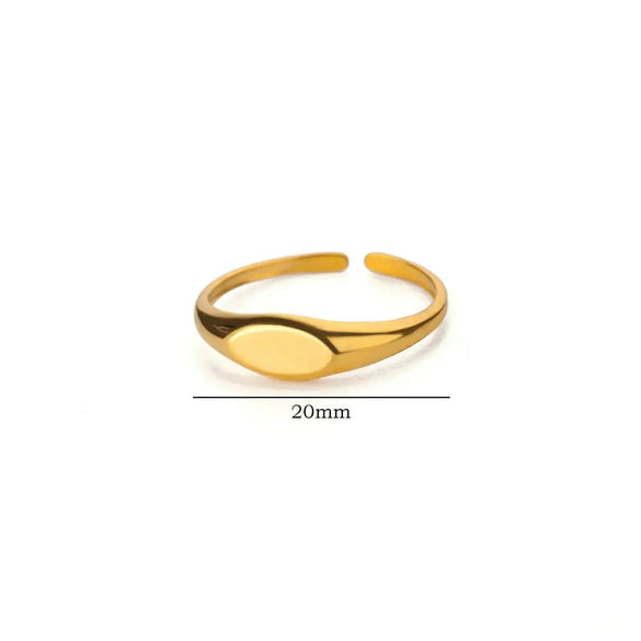 Wholesale Women's Simple Geometric Stainless Steel Ring 18K Gold Plated