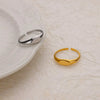 Wholesale Women's Simple Geometric Stainless Steel Ring 18K Gold Plated