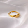 Wholesale Women's Simple Geometric Stainless Steel Ring 18K Gold Plated