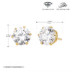 Wholesale Women's Simple Geometric 925 Sterling Silver Earrings With Sixclaw Inlaid Zircon And Electroplating