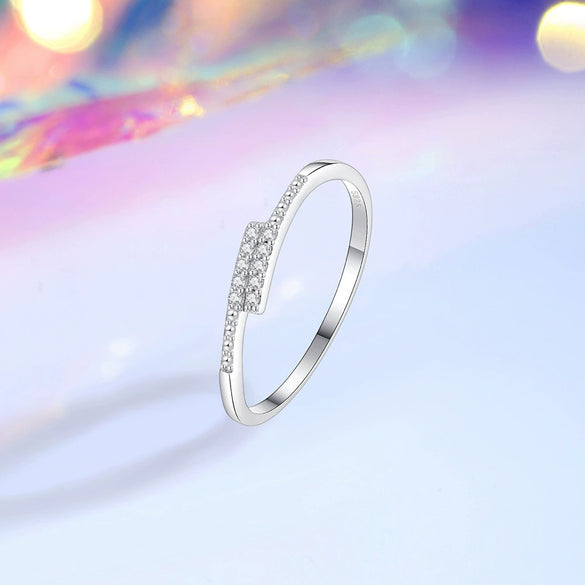 Wholesale Women's Simple Geometric 925 Sterling Silver Stacked Ring