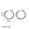 Wholesale Women's Simple Geometric Stripe Stainless Steel 18K Gold Plated Earrings