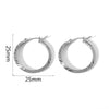 Wholesale Women's Simple Geometric Stripe Stainless Steel 18K Gold Plated Earrings
