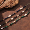 Wholesale Women's Simple Geometric Style Electroplated Silver Malachite Gemstone Bracelet